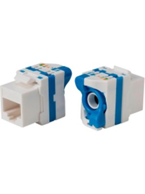 Uranium Uranıum KJ-UC6-18056DB Cat6 Utp 180 Derece Çevirmeli Keystone Jack Mavi Renk