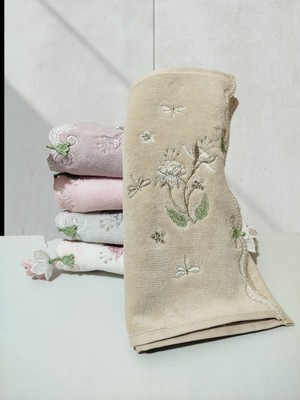Arliva Home Kadife Nakışlı Nergis 5 Lı 30X50 Mutfak Havlusu
