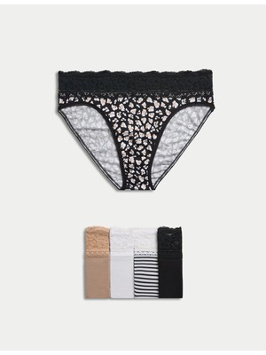 Marks & Spencer 5'li Cotton Lycra® High Leg Külot Seti