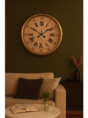 Motto Ticaret 52 cm Eskitme Metal Roma Rakamlı Duvar Saati