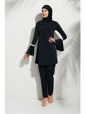 Yeni Pierre Cardin 191934 Uzunkollu Kolu Volanlı Tesettür Mayo