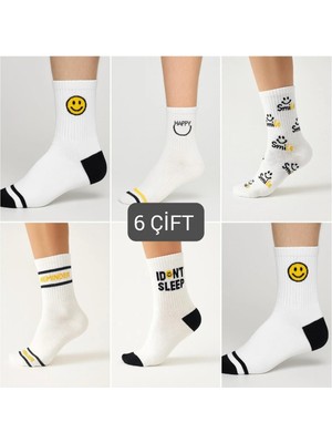 Özpek Giyim Happy Mood Unısex Kolej Çorap Seti- 6'lı-12'li