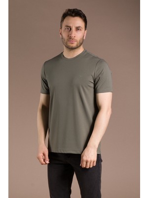 Zeki Özer Erkek Haki Basic O Yaka T-Shirt