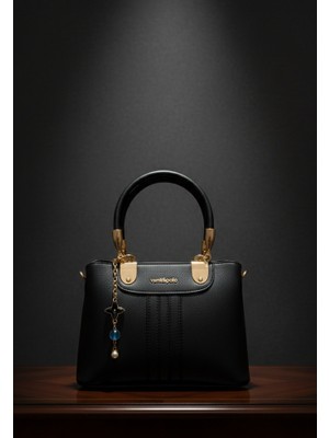 Vardis Çıkarılabilir Anahtarlıklı Fermuarlı ve Çıtçıtlı Üç Bölmeli Kadın El ve Omuz Çantası