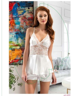 Yeni Nilay 402 Kadın Saten Şort Takım