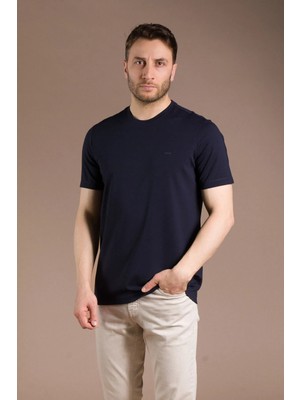 Zeki Özer Erkek Lacivert Basic O Yaka T-Shirt