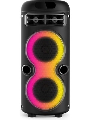 Gezgin Gzgn GD-2402 Dijital LED Göstergeli Fm Radyolu Mikrofonlu Rgb Tws Çift 4 Inç Stereo Bass Kablosuz Ka