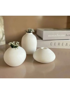Dekoratif 3’lü Minimal Bohem Vazo Set