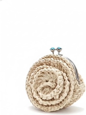Spiral Artisan Clutch Çanta – Turkuaz Kilitli