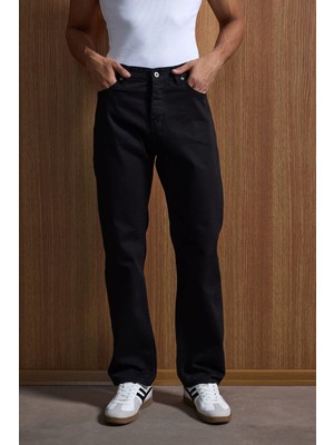 Abluka Online Erkek Baggy Fit Basic Jean Pantolon Siyah