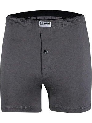 Yıldız 43 Erkek Rahat Bol Düğmeli %100 Pamuklu Düz Renk Havlu Bel Tekli Klasik Boxer