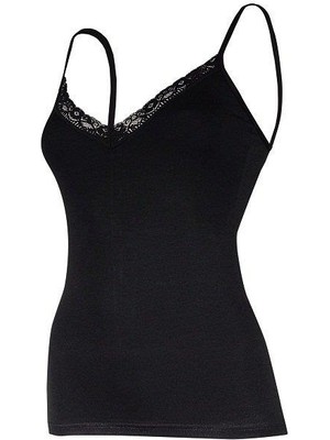 Yeni Yıldız 2225 V Yaka İp Askılı Dantelli Kadın Atlet