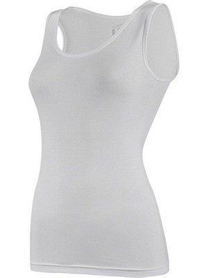 Yeni Yıldız 2175 Beyaz Likralı Geniş Askılı Kadın Atlet