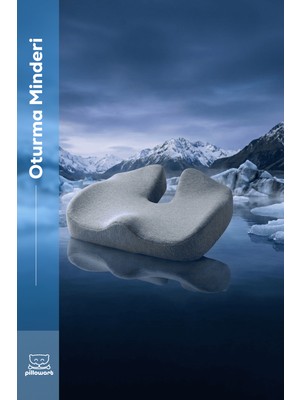 Pillowart Ortopedik Koksiks Oturma Minderi Oturma Simidi Koltuk Sandalye Minderi Kuyruk Sokumu Yastığı Grı