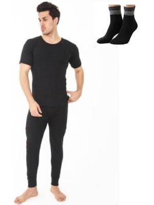 Uygur Saf Yünden Sıcak Tutan Erkek Için Kısa Kol Fanila Atlet