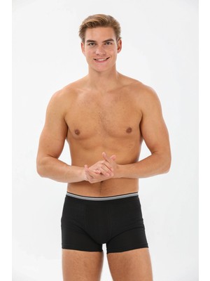 Yıldız Çamaşır 366 Erkek Premium Seri Formen Pamuklu Likralı Esnek Rahat Siyah Boxer