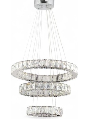 Elizim Home Lighting Kristal Taşlı Uzaktan Kumandalı Ledli Avize