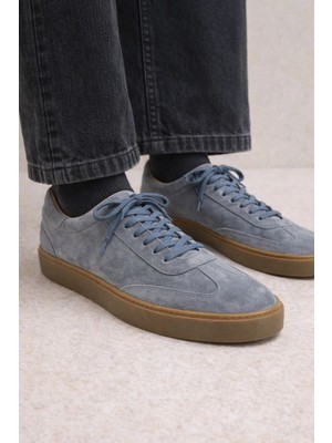 VARNAS Bruno Erkek Hakiki Deri Süet Sneaker - Gri Günlük Casual Ayakkabı