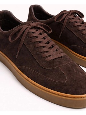VARNAS Bruno Erkek Hakiki Deri Süet Sneaker - Kahverengi Günlük Casual Ayakkabı