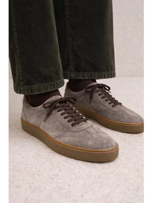 VARNAS Bruno Erkek Hakiki Deri Süet Sneaker - Vizon Günlük Casual Ayakkabı