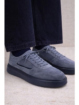 VARNAS Kyoto Erkek Hakiki Deri Süet Sneaker – Antrasit Kalın Eva Taban Günlük Ayakkabı