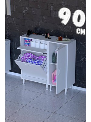 modilayn Hero 3 Raflı 1 Sepetli Çok Amaçlı Banyo & Çamaşır Dolabı 4 Farklı Genişlik