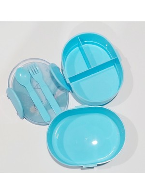 Plastik Beslenme Kutusu Lisanslı 1.4 Litre 2 Katlı Çatal Kaşıklı Frozen-Cars