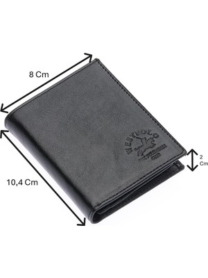 Westpolo Hakiki Deri Fermuarlı Bozuk Para ve Bol Kartlık Bölmeli Erkek Cüzdanı - Siyah