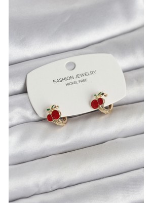 Erbilden Erb Kiraz Model Gold Renk Pirinç Çocuk Küpe