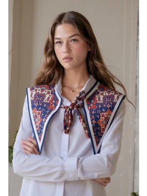 Walkenzo Otantik Desenli Modern Kadın Omuz Şalı | Yakalık Fular