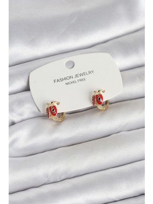 Erbilden Erb Uğur Böceği Model Gold Renk Pirinç Çocuk Küpe