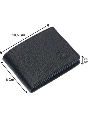 Westpolo Hakiki Deri Kağıt Para, Bozuk Para ve Kart Bölmeli Erkek Cüzdanı - Siyah