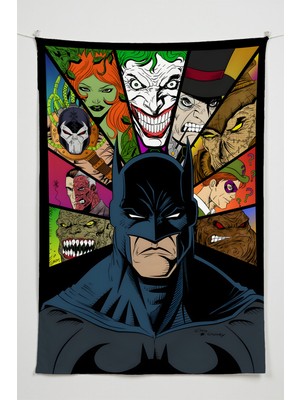 Charmbi Gamer Duvar Örtüsü -  Çok Renkli Anime Temalı Kumaş Oda Dekoru Tapestry