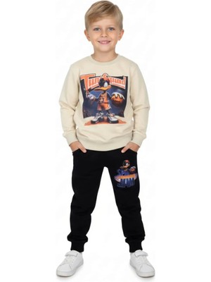 Zubi Baby & Kids Wear Erkek Çocuk Jam Baskılı Sweatshirt ve Alt Takım (7-10 Yaş)