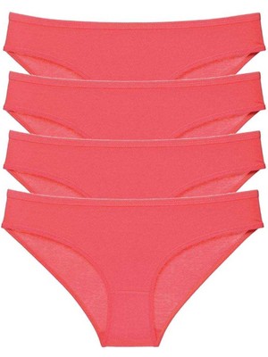Çerçici 4 Adet Süper Eko Set Likralı Kadın Slip Külot Kırmızı-Royaleks