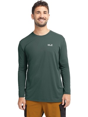 Belirtilmemiş Jack Wolfskin Prelight Suncool Ls Erkek Yeşil Tişört