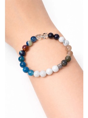 Tok Tutan Doğal Taş Bileklik 🌙💙 Tokluk & Veren Enerjili Doğal Taş Bileklik 8 Mm💙🌙