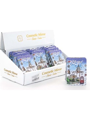 Derin Stok Taşlı Istanbul Tasarımı El Aynası Ince