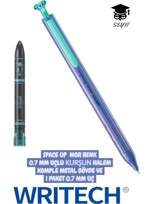 Space Up 0.7 mm Uçlu Kurşun Kalem Komple Metal Gövde ve 1 Paket 0.7 mm Uç Writech