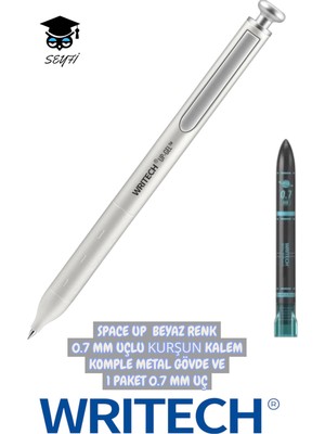 Space Up 0.7 mm Uçlu Kurşun Kalem Komple Metal Gövde ve 1 Paket 0.7 mm Uç Writech