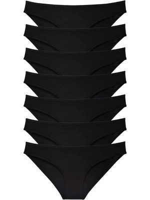 Çerçici 7 Adet Süper Eko Set Likralı Kadın Slip Külot Siyah-Royaleks