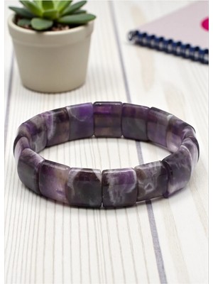 Ametist Doğal Taş Roleks Bileklik 13 x 15 mm Özel Kesim