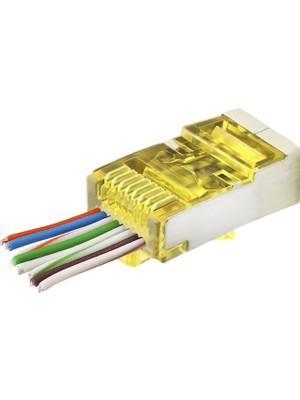 Nuveden CAT6E Ez RJ45 Metal Konnektör 100 Adet Plastik Kutu - Sarı ND2416 DIE-RSTG34