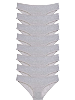 Çerçici 8 Adet Süper Eko Set Likralı Kadın Slip Külot Gri-Royaleks
