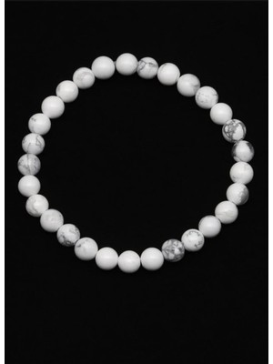 Gerçek Havlit Doğal Taş 6 mm Bileklik 18 cm