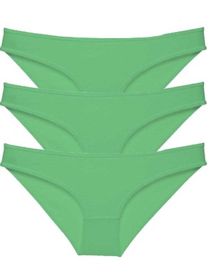 Çerçici 3 Adet Süper Eko Set Likralı Kadın Slip Külot Yeşil-Royaleks