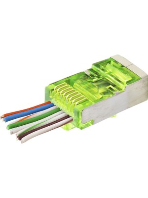 Nuveden CAT6E Ez RJ45 Metal Konnektör 100 Adet Plastik Kutu - Yeşil ND2417 DIE-RSTG34