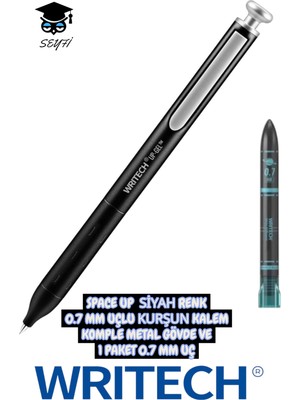 Space Up 0.7 mm Uçlu Kurşun Kalem Komple Metal Gövde ve 1 Paket 0.7 mm Uç Writech