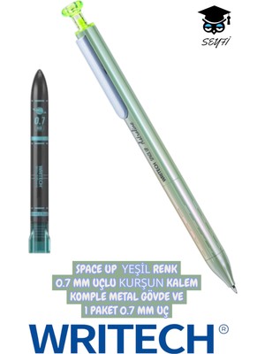 Space Up 0.7 mm Uçlu Kurşun Kalem Komple Metal Gövde ve 1 Paket 0.7 mm Uç Writech