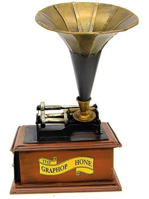 Derin Stok Dekoratif Metal Gramofon Kutu Hediyelik